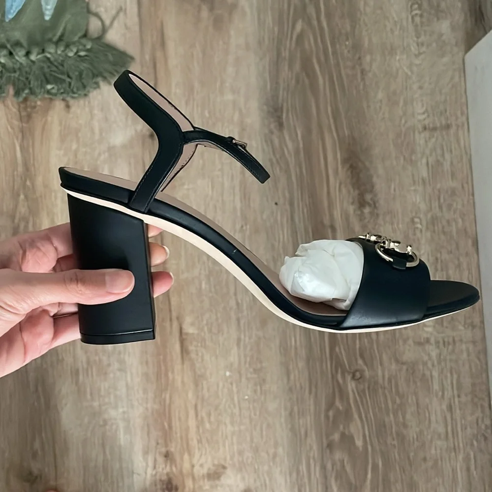 Black Gucci Miro Horsebit Heels Size 38
